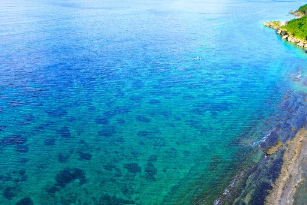 ドローンで撮影した宮古島の海