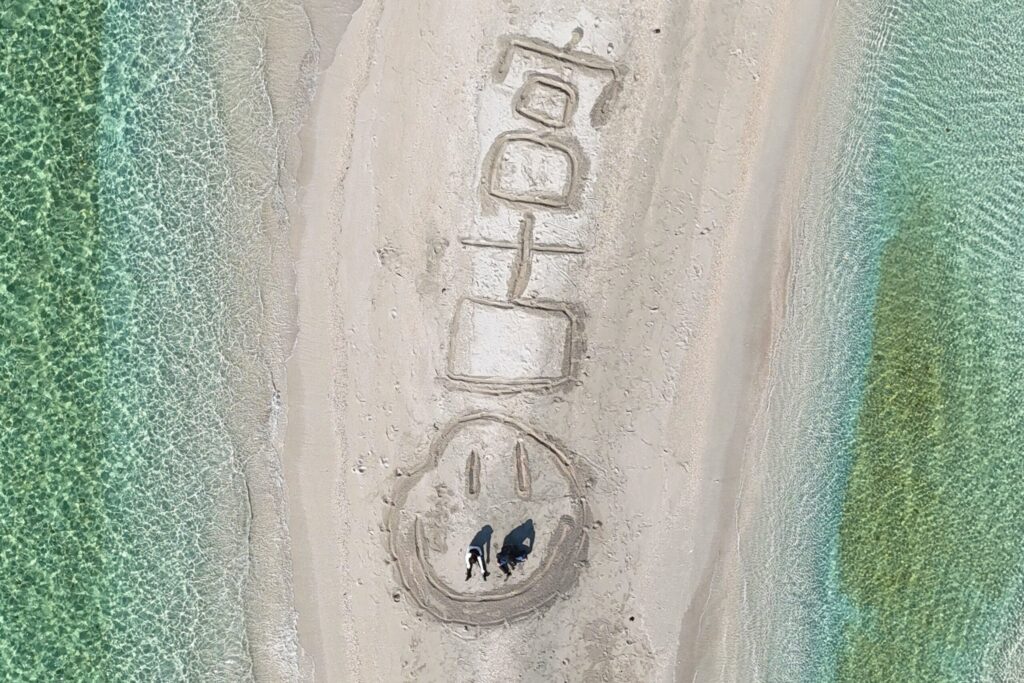 宮古島､ユニの浜､ドローン､サンドアート