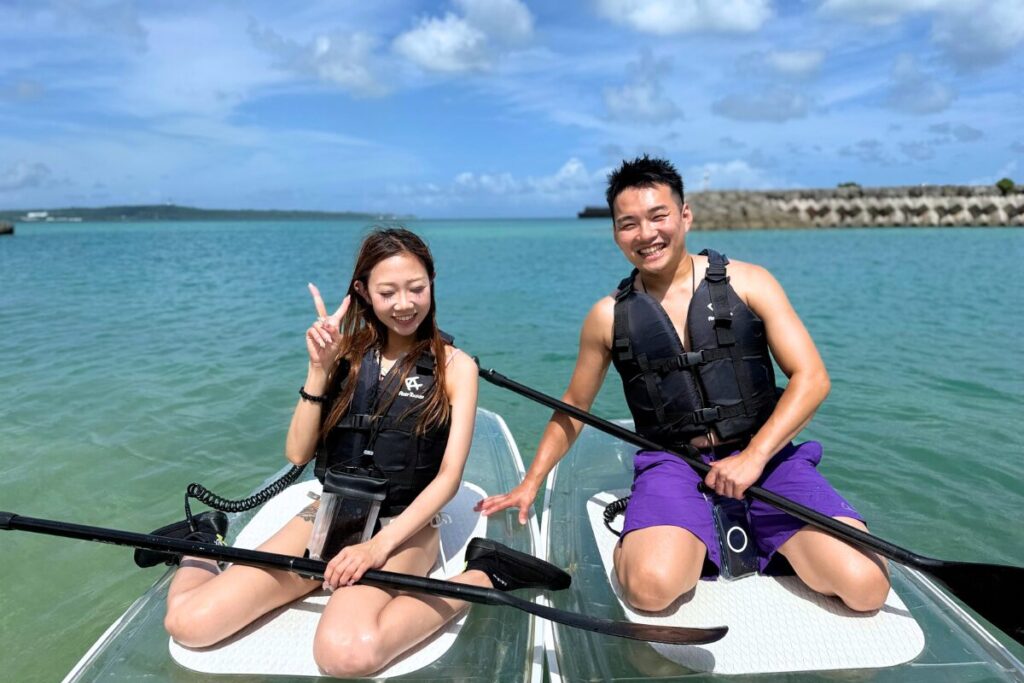 ツアー出発前の一枚 青い空と宮古島の海