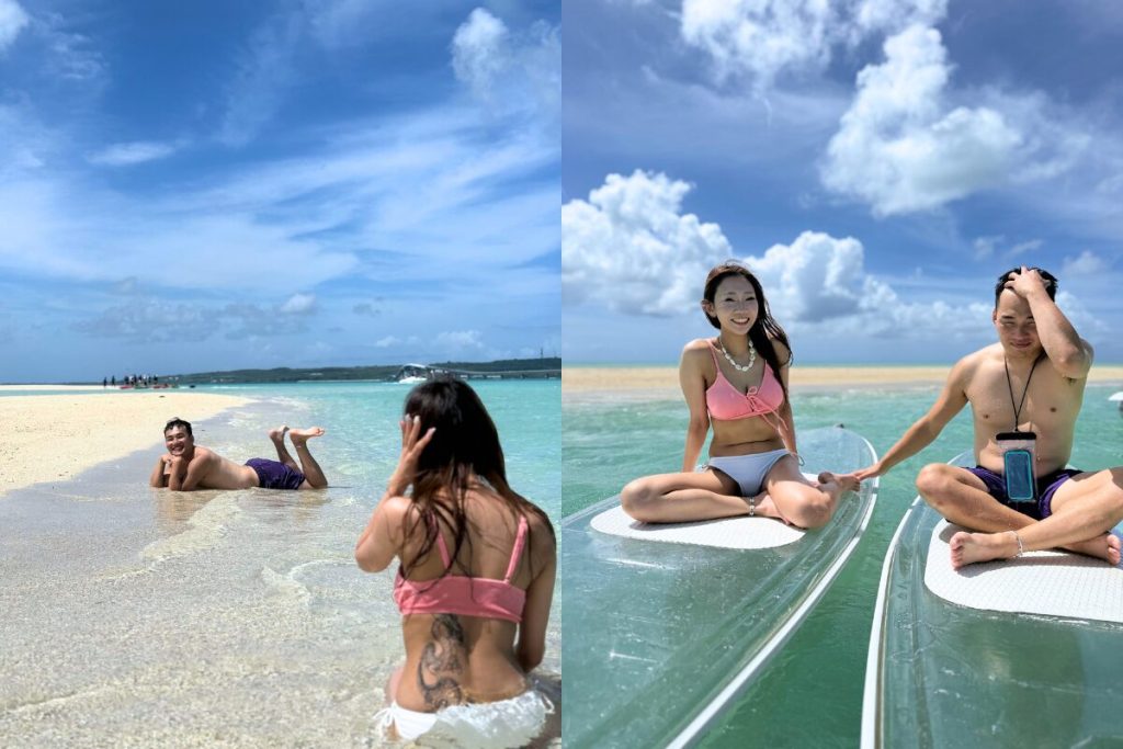 のんちゃん越しのだいちくんマーメイド姿で一同大笑い