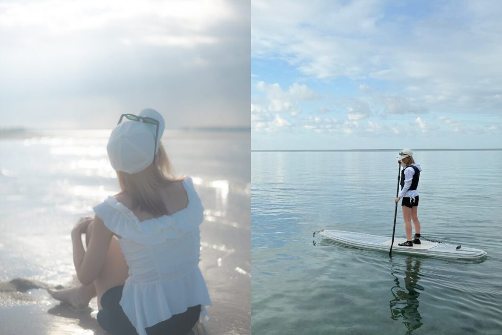 凪の海とユニの浜での写真