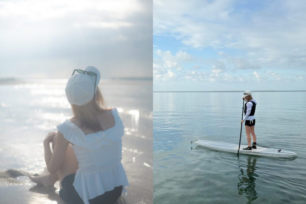 凪の海とユニの浜での写真