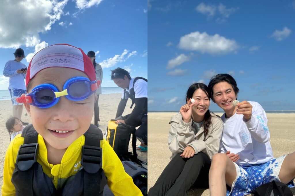 パパママだけでのショットとこうたろうのふざけてる写真