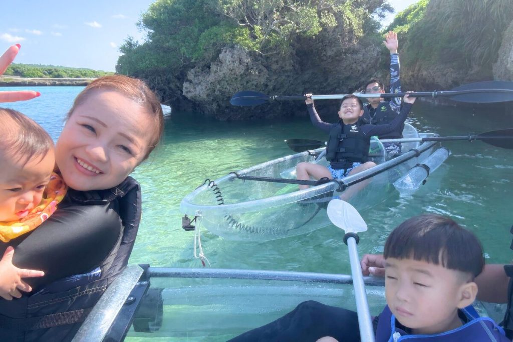 インギャーマリンガーデン　クリアカヤック　家族　子どもたち