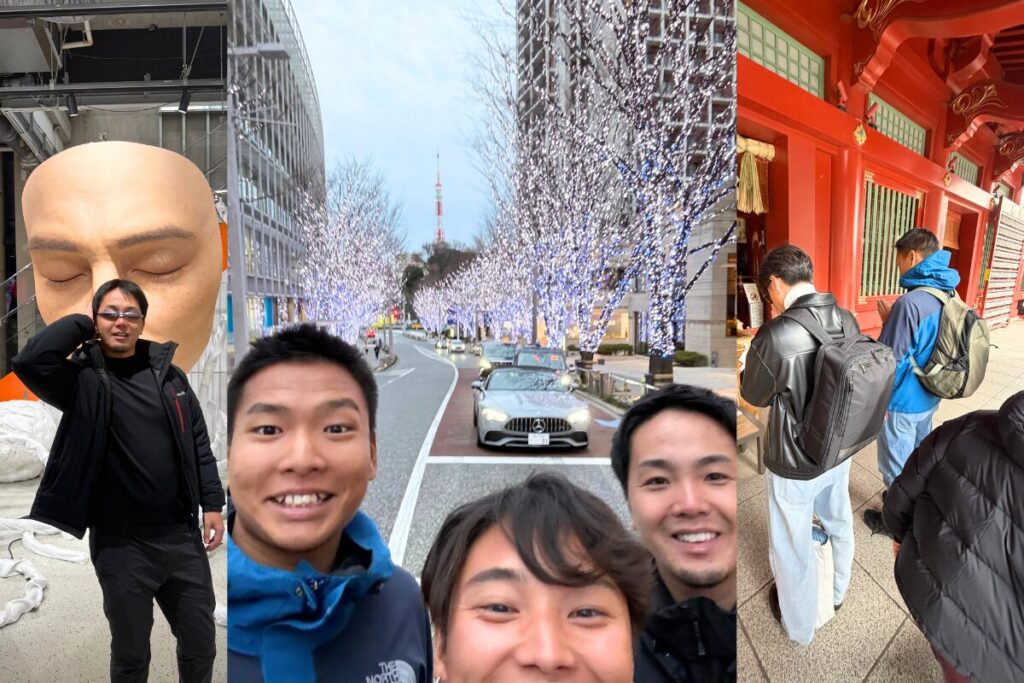 ジェントルモンスターでカッコつけるげんちゃん 六本木欅坂で記念撮影 神田明神での参拝